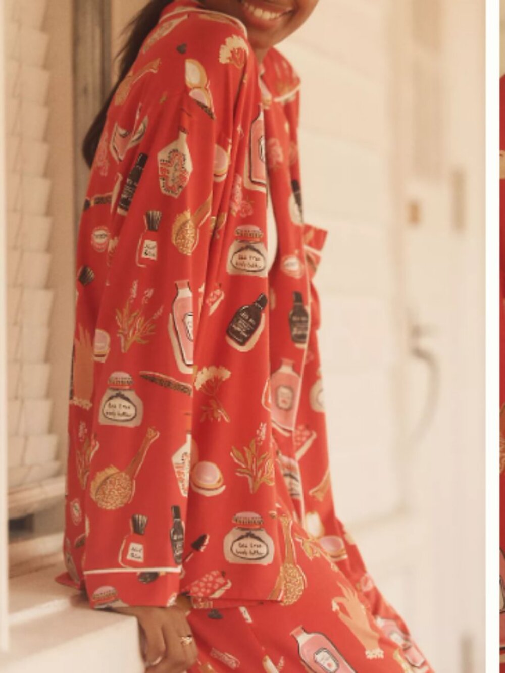 NWT Anthropologie LyreBird ModaLuxe Cat Print Pajama Shirt Medium Soft Modal Top